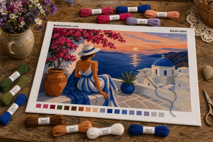 Mediterrán női életkép