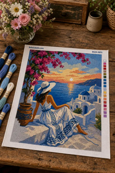 Mediterrán női életkép