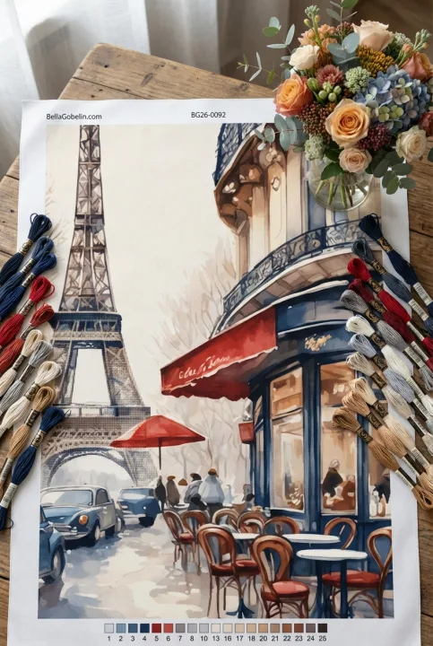 Párizsi kávézó Eiffel toronnyal