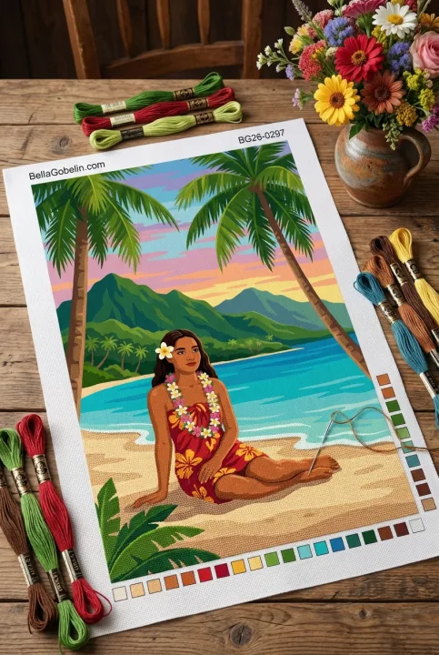 Hawaii lány a tengerparton