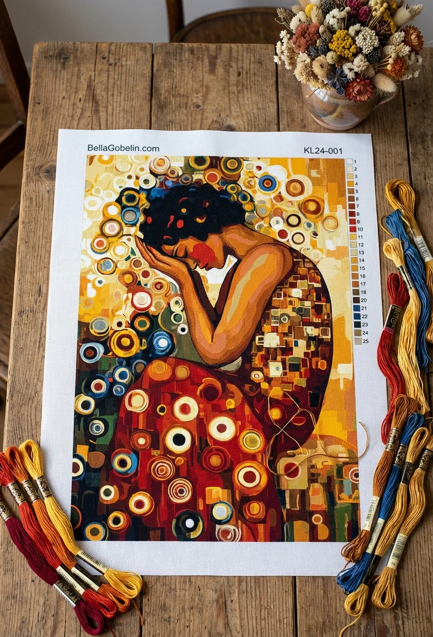 Klimt stílus: A bánkódó nő