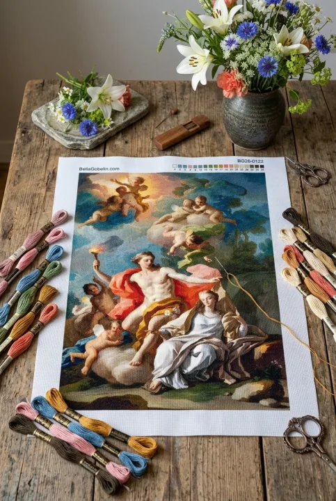 Anton Raphael Mengs - Apolló, Mnémosyne és a kilenc múzsa replika