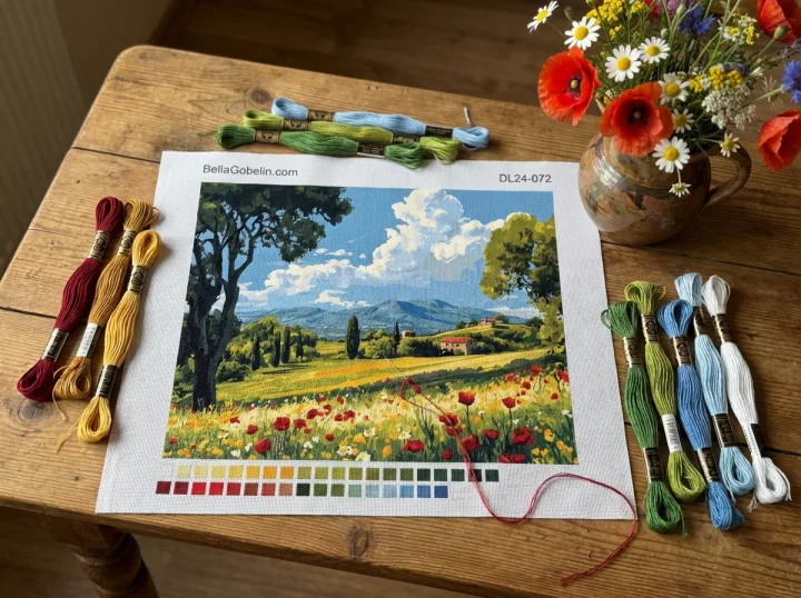Toscana pipacsokkal