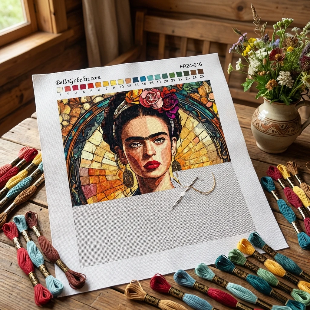 Frida Kahlo portré Alphonse Mucha stílusban – FR24-016