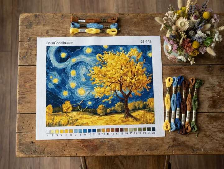 Esti táj Van Gogh stílusban