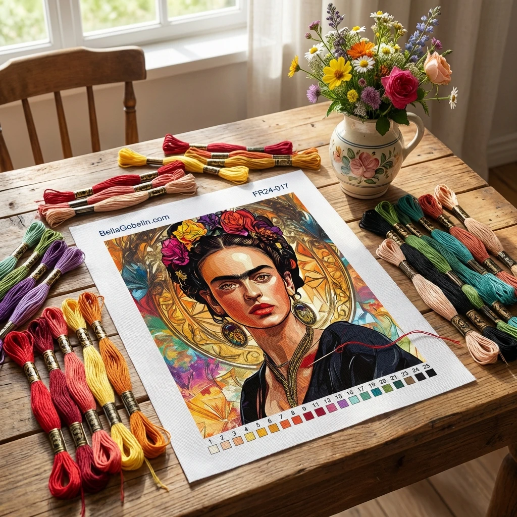 Frida Kahlo portré Alphonse Mucha stílusban – FR24-017