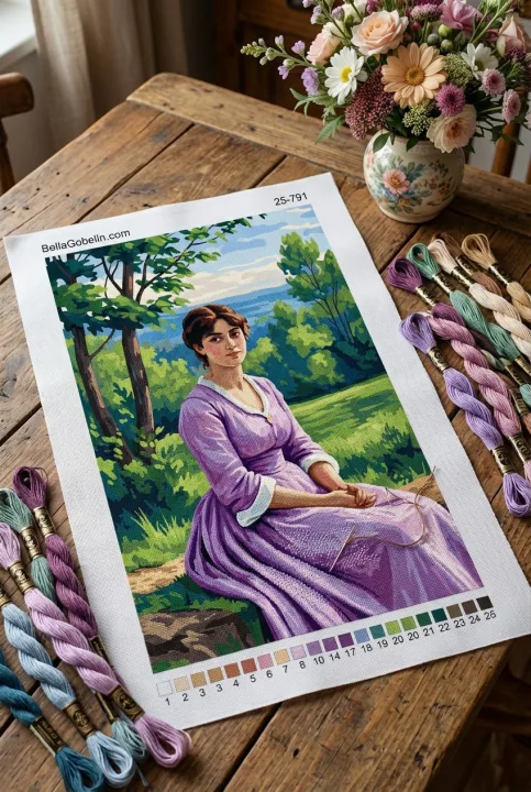 Modern Lilla ruhás nő – 25-791
