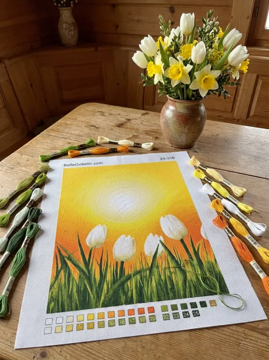 Tulipánok a nap fényében