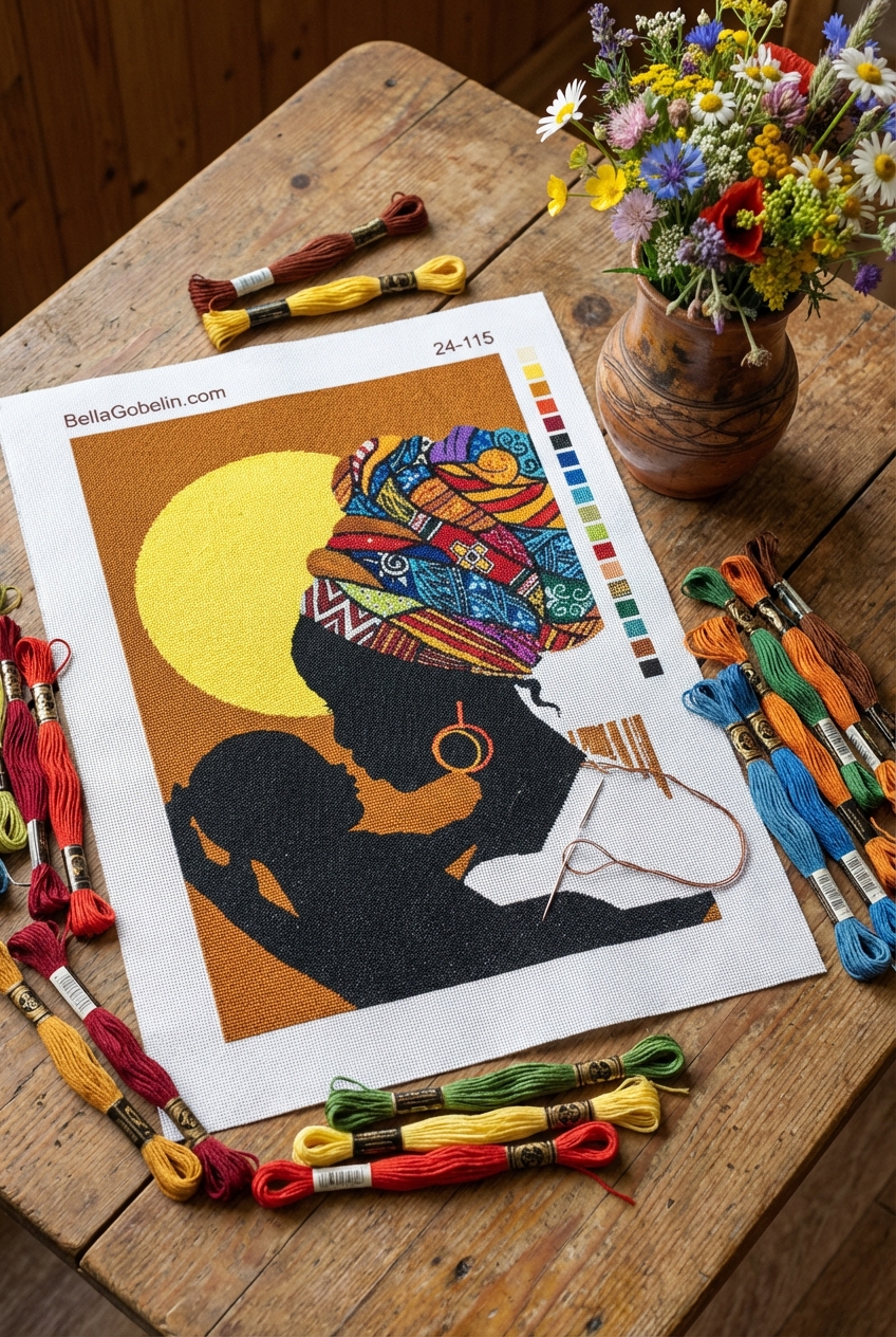 Afrikai hölgy kisbabával