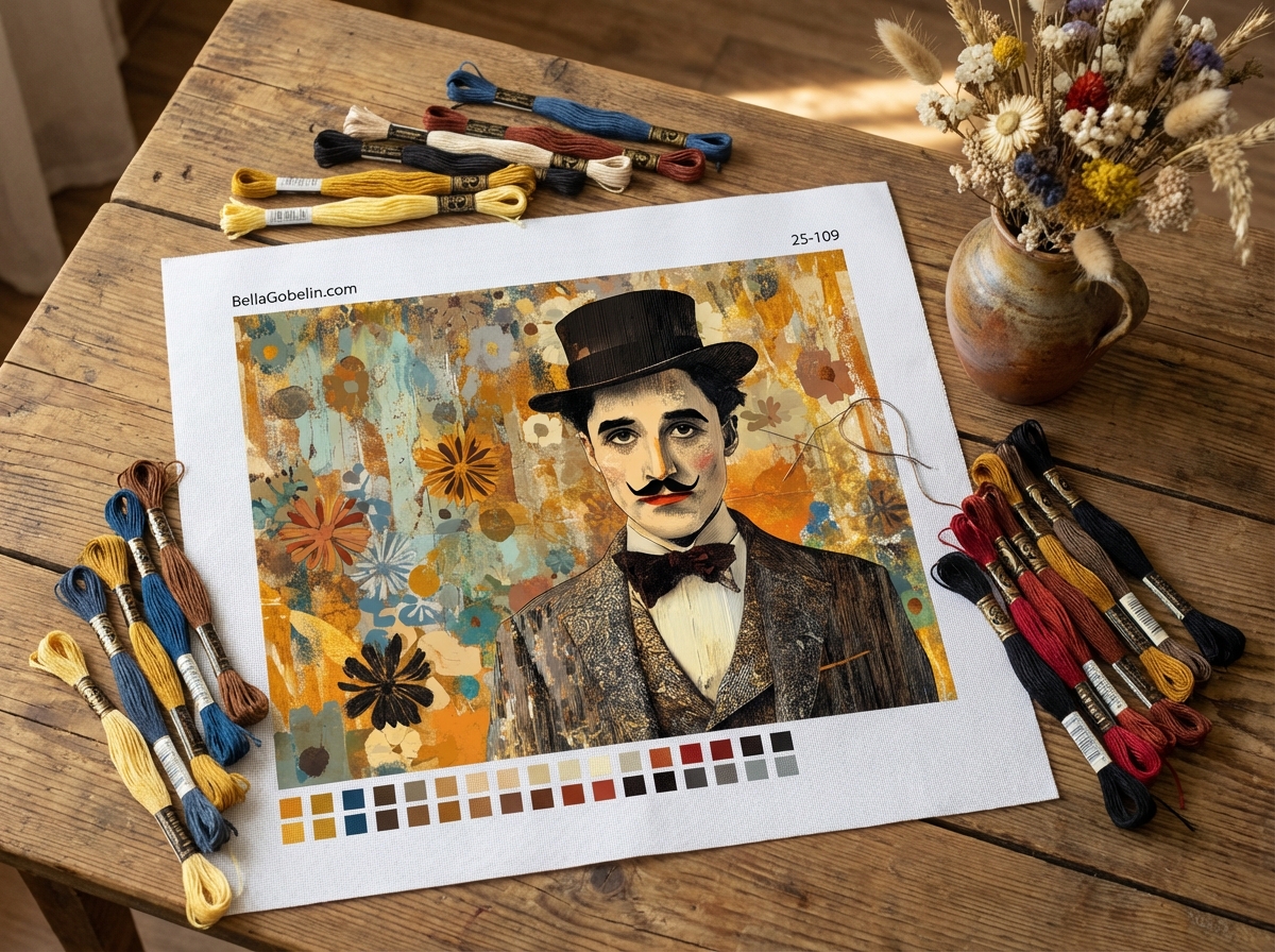 Chaplin portré Klimt stílusban – 25-109
