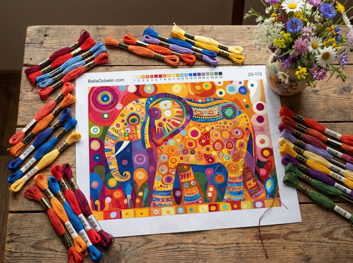 Elefánt Klimt stílusban – 25-113