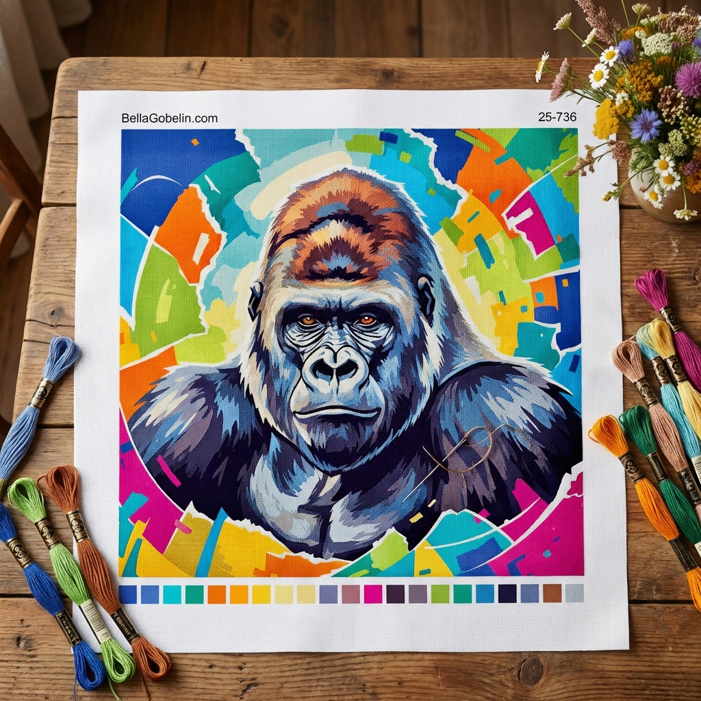 Gorilla portré modern stílusban