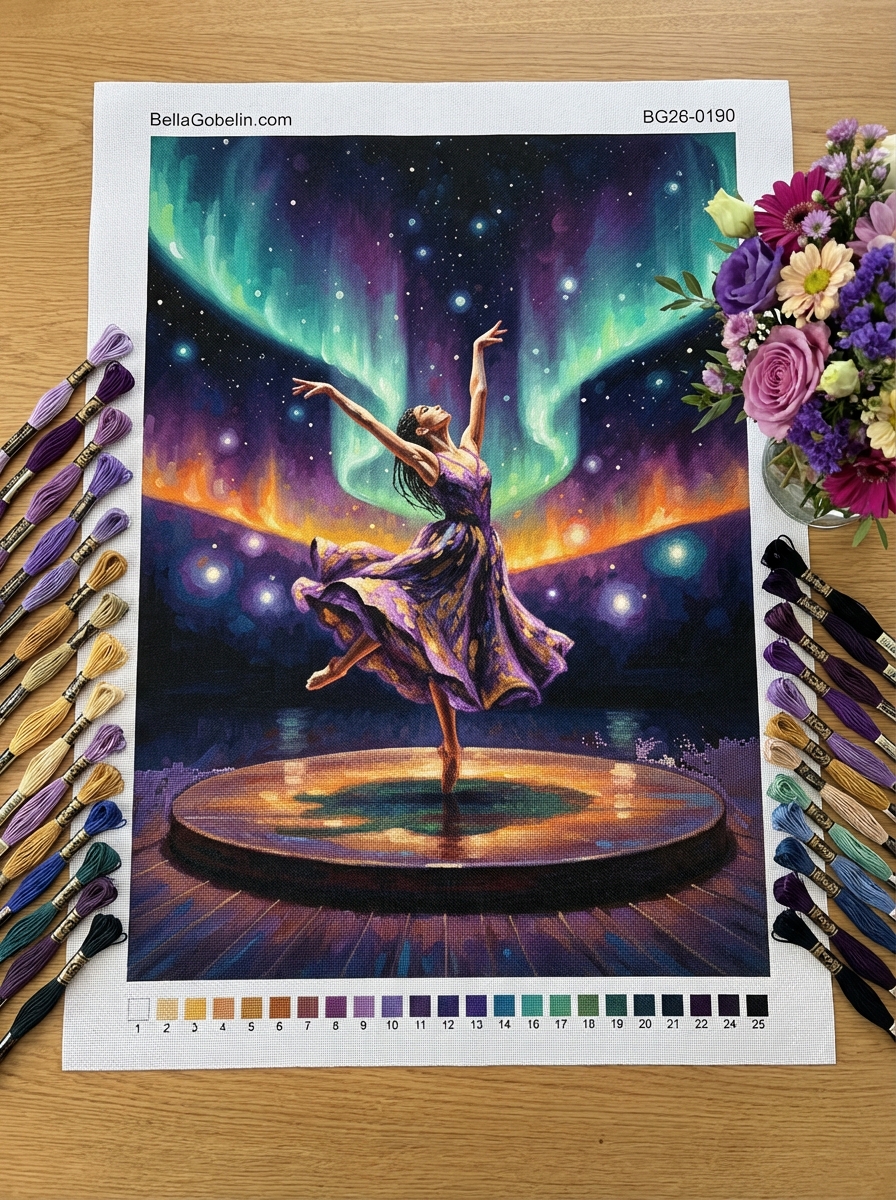 Ballerina az aurora alatt