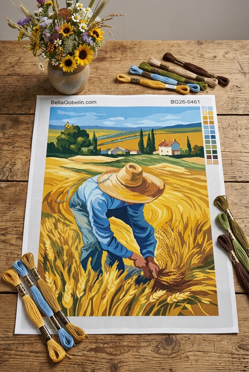 Arató a búzamezőn