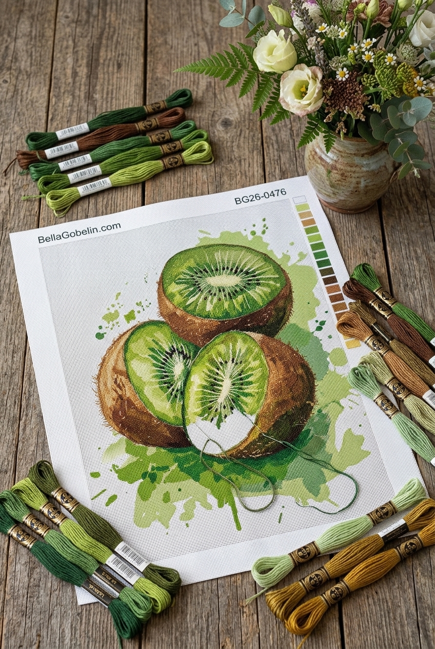Friss kivi akvarell stílusban