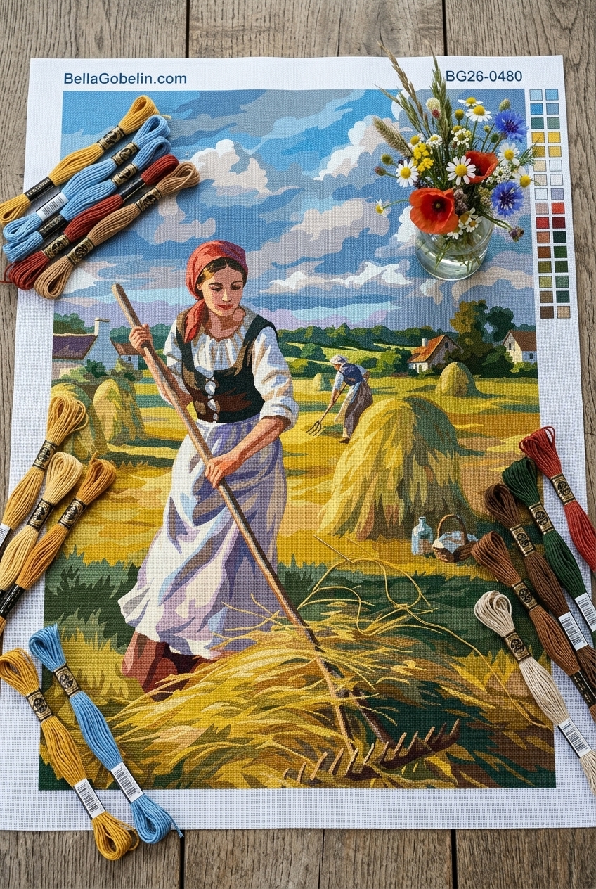 Arató lány a mezőn