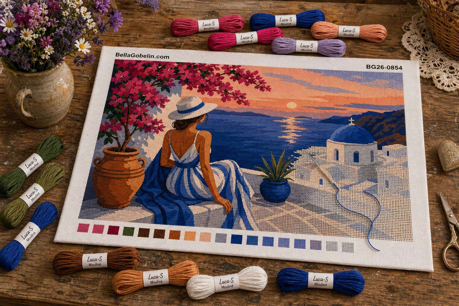 Mediterrán női életkép
