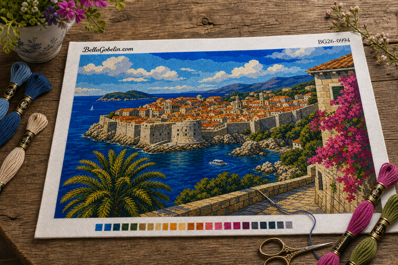 Dubrovnik tengerparti panorámája