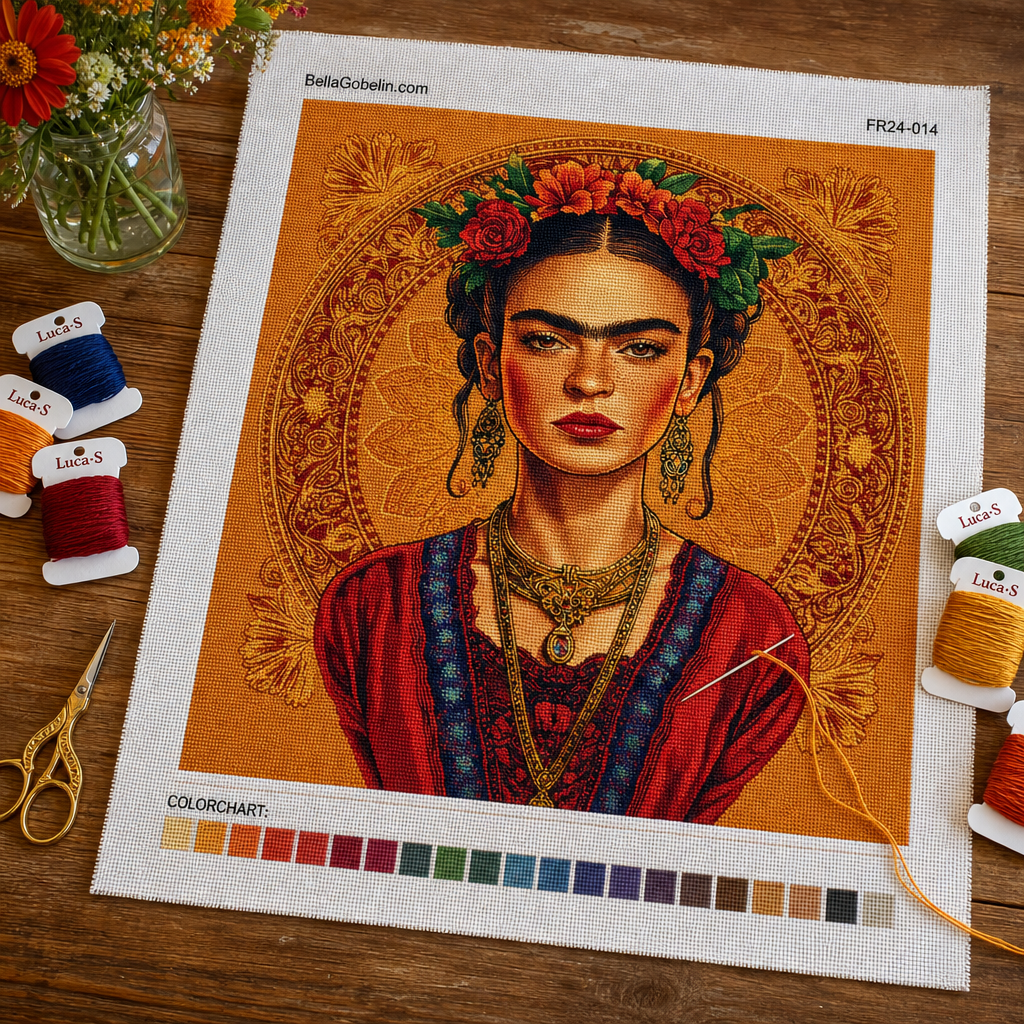 Frida Kahlo portré Alphonse Mucha stílusban – FR24-014