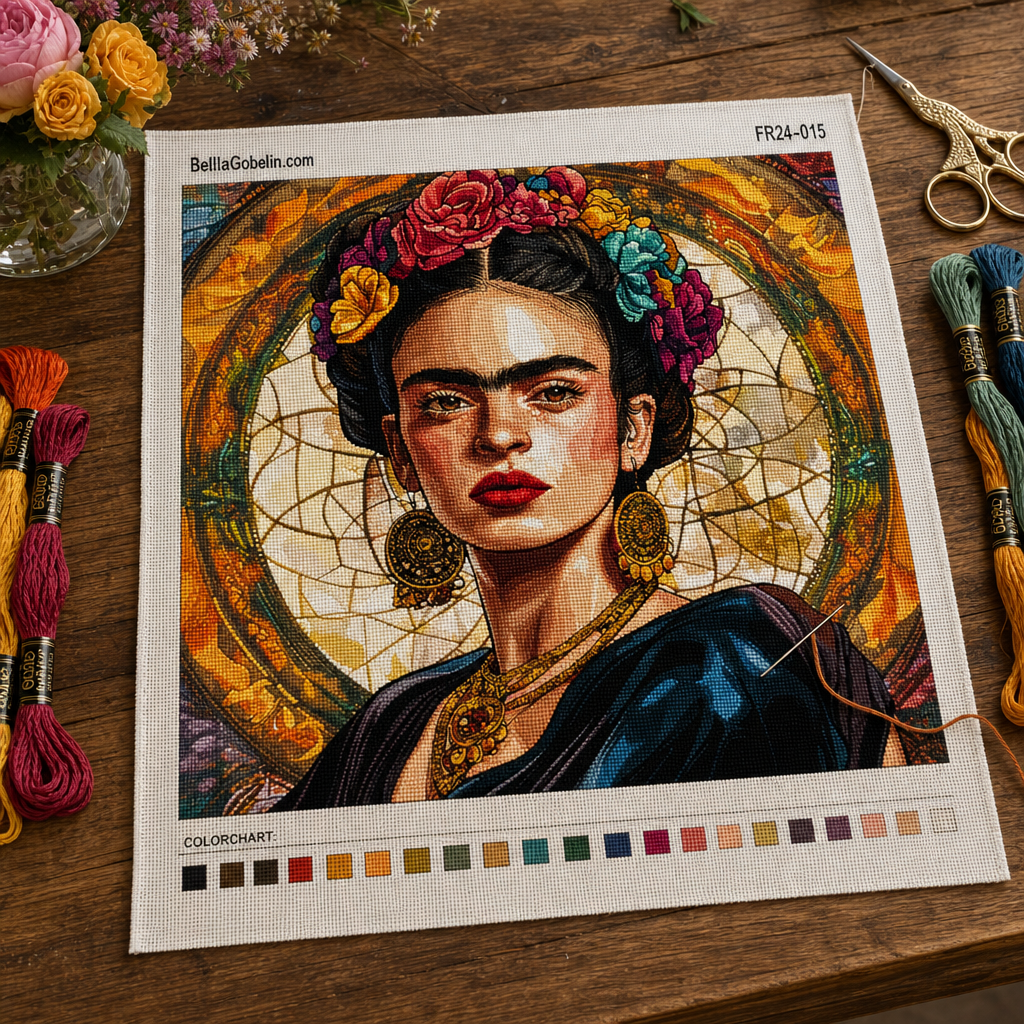 Frida Kahlo portré Alphonse Mucha stílusban – FR24-015
