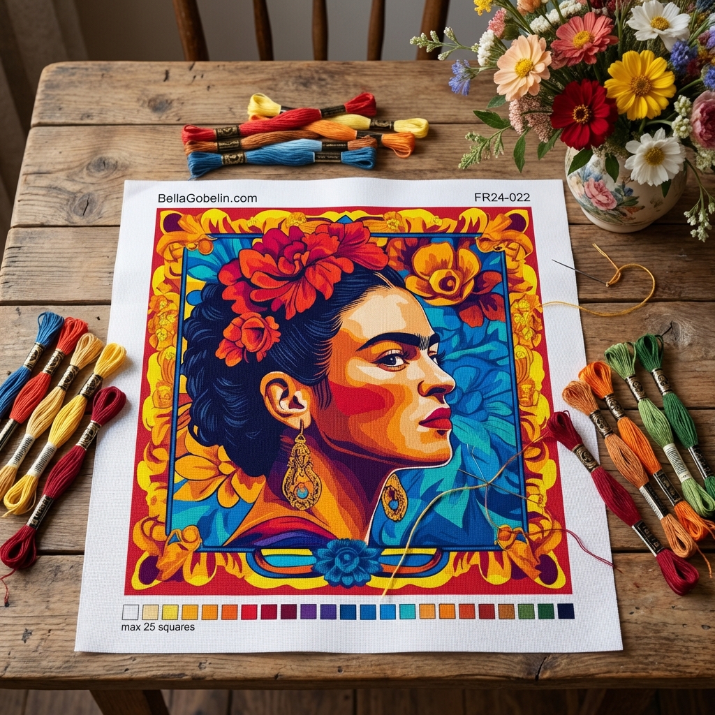 Frida Kahlo portré Alphonse Mucha stílusban – FR24-022