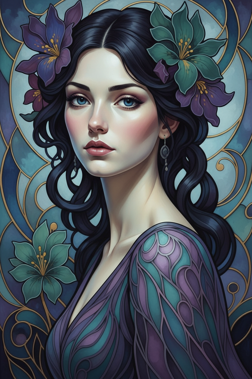 Alphonse Mucha stílus - Variáció 3 – BG26-0171