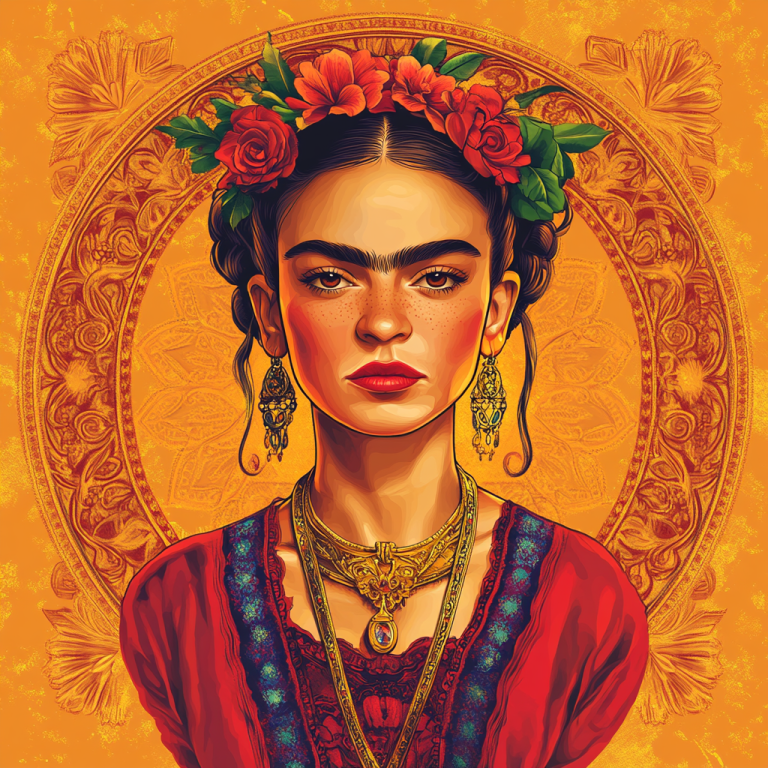 <div class='list-title'>Frida Kahlo portré Alphonse Mucha stílusban</div><div class='list-plustitle'>kivarrható gobelin készlet</div>