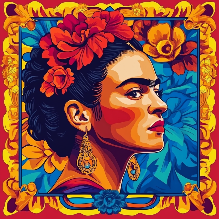 Frida Kahlo portré Alphonse Mucha stílusban – FR24-022