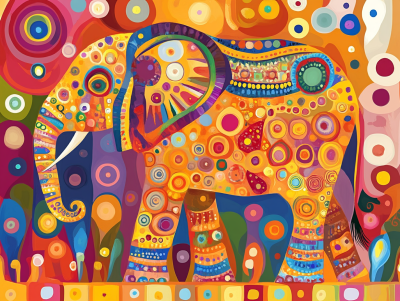 Elefánt Klimt stílusban – 25-113