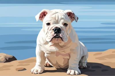 Kutya portré - Angol Bulldog a tónál – 25-892