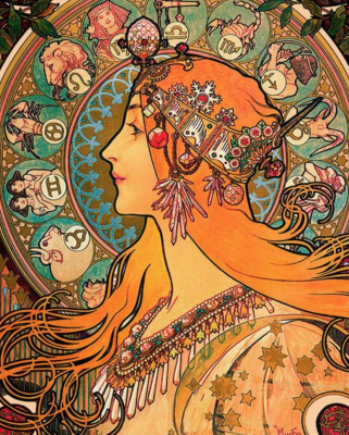 Alphonse Mucha stílusú kép – AR-291