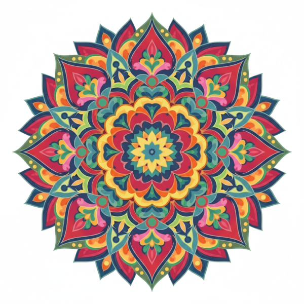Színes mandala művészeti alkotás