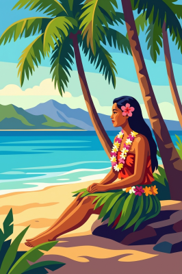 Hawaii lány a parton