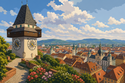 Grazi óratorony panorámája