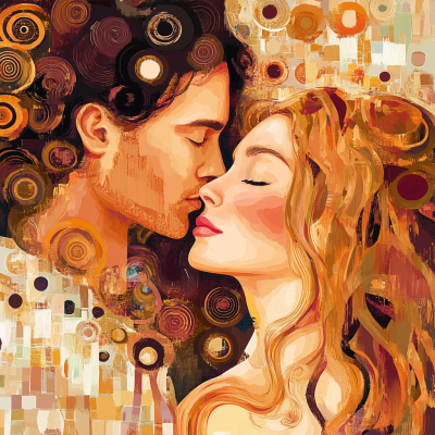 Klimt stílus: Csók variációk