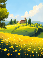 Toscana sárga virágokkal