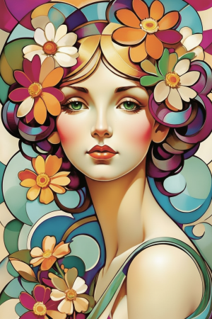 Alphonse Mucha stílus - Variáció 1 – BG26-0163