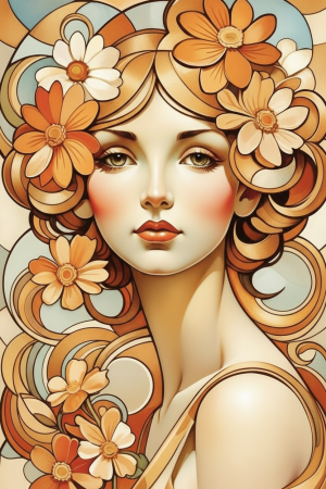 Alphonse Mucha stílus - Variáció 2 – BG26-0165