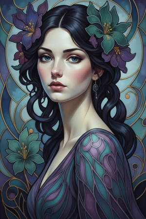 Alphonse Mucha stílus - Variáció 3 – BG26-0171