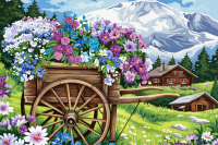 Virágos szekér alpesi tájban – BG26-0200