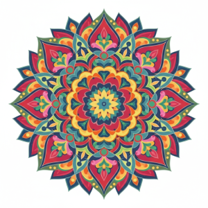 Színes mandala művészeti alkotás