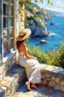 Mediterrán táj nővel – BG26-0301
