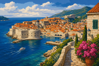Dubrovnik tengerparti panorámája